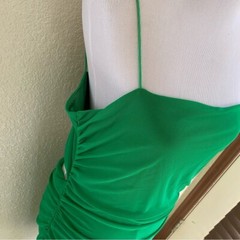 Princess Polly Dress Bodycon Mini Length Green Open Back Ruched Sides Strappy