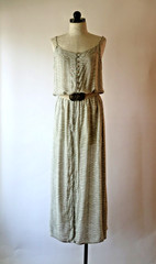Pineapples Tan White Animal Print Buttoned Long Maxi Strappy Sundress Women M