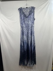 NEW $348 Komarov [ XL ] Corset Back Charmeuse Maxi Dress in Blue #U1703b