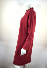 Frank & Eileen Izzie Cranberry Triple Fleece Dress Women L EUC LongSleeve Cotton