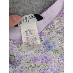 David Wayne Classic Vintage Look Purple Floral Sleeveless Sheath Dress Size 10