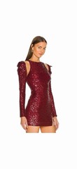 Michael Costello X Revolve Dark Red Sequin Mini Dress XS