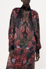 CAMILLA Woodstock Rock Raglan Sleeve Midi Shirt Dress Size M RRP $799