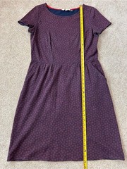 Boden Phoebe Cotton Jersey Dress Purple Floral Print Pockets Size 8