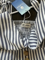 NEW CUPSHE Funny Story Striped Mini Dress | Size Medium | Navy/White