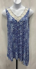 Cato ladies size XL swing dress with crochet trim.