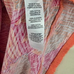 Chico&rsquo;s Palm Party Tropical Print Fringe Hem Dress Womens Size 2 US Large L