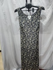 Worthington Size 18W Sleeveless Metallic Gold Floral Straight Sheath Dress