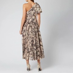 Solace London Brown Python Snake Print Rosa Maxi Dress, Size 8