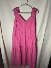 Old Navy Women&rsquo;s Pink Barbiecore Sleeveless Shirt Dress Size Medium
