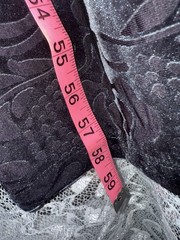 NWOT burnout velvet paisley stretch fabric high slit low back dark gray sheer
