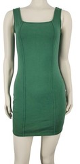 Women&rsquo;s Wild Fable Dress Mini Sleeveless Tank Bodycon Fitted Cotton Spandex Gree