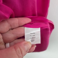 Talbots Silk Kimono Sleeve Fuchsia Pink Belted Mini Dress Size 8 Quiet Luxury