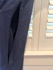Boden Navy Blue Pinstripe Dress Size 12L Sheath Side Zip Cotton