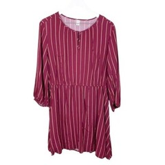Old Navy Waist-Defined Keyhole Neckline Long Sleeve Knee Length Dress LG Petite