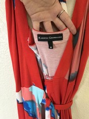 Karina Grimaldi Revolve Medium Maxi Wrap Dress Red White Blue Coral Moon