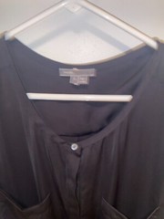 Vince Sleeveless Black Dress Women&rsquo;s Size Large Chest pockets henley