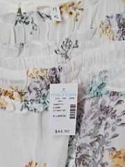 NWT Maurices White Floral Maxi Dress Sleeveless Smocked Tiered Boho Cottagecore