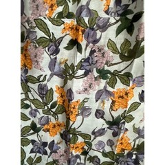 Vince Wisteria Vine Cuffed Sleeve Floral Belted Midi Dress Size Small