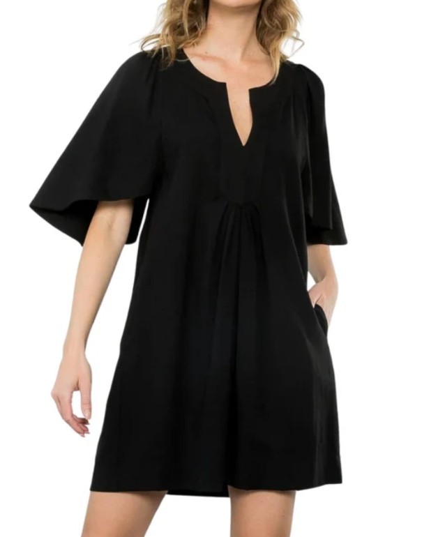 THML Size Small Flutter Bell Sleeves Dress With Pockets