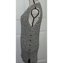 John + Jenn Womens Bodycon Side Snap Sweater Dress In Marbled Black & White $235