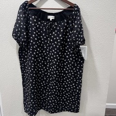 Alex Mill 100% Silk Floral Print Mini Dress Women&rsquo;s Size Large Black White Lined