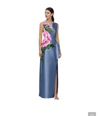 NWT Kay Unger Luciana Placed Floral Column Gown Sz 8 #LD334