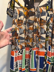 Nwt SACRED THREADS abstract bohemian funky hippie rayon tier DRESS XL Free shipp