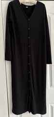 Old Navy Black Full Button Midi Rib Knit Cardigan Sweater Dress Size Small S