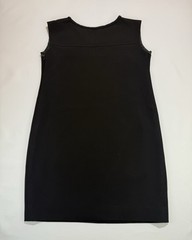 Scripta Womens Black Sleeveless Shift Dress V-Neck Textured Panel Pocket Size XL