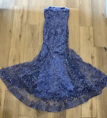Sherri Hill Prom Dress Strapless Embroidered Beaded Sequin Periwinkle Pageant 10