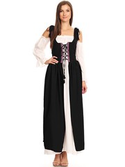 Renaissance OverDress Medieval Irish Off Shoulder Dress Set