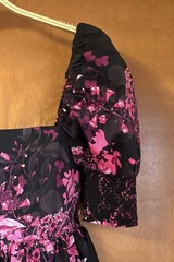 Alice + Olivia Emmalou Tiered Mini Floral Puff Sleeve Dress 8 M Pink Black $395