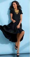 Size 1X PLUS Midnight Velvet Rust Summer Church Dinner Gigi High-Low Swing Dress