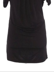 BCBGeneration Black Shift Dress XS Square Neck Dolman Sleeve Ruched Mini Stretch