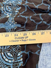 Batik Fabric Tunic Blouse/Dress Black Blue Beaded Rosettes Sz Med Made Indonesia