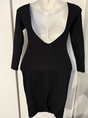 Lulus XS Va Va Voom Black Backless Long Sleeve Midi Dress Party Body Com Large