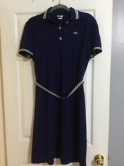 True Vintage Star Shine Dress Womens 16 Blue Polo Golf Tennis Made in USA Turtle