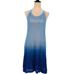 Tahari Womens Ombre Crochet Open Knit Dress Blue Gradient Sleeveless Large