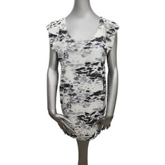 IRO Top Black Grey Ivory Short Mini Dress Tunic 0