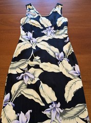 Tommy Bahama Maxi Dress Size 4 Black 100% Silk Tropical Floral Resort Vintage