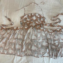 ** REFORMATION Coconut Cut out mini Dress, Sz 0. Halter neck, wrap-style. Nymph