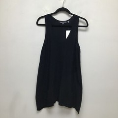 Vince Womens Black V Neck Pocket Solid Pullover Relaxed Swing Tank Dress M $128