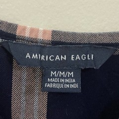American Eagle Plaid Front Pocket Dress – M