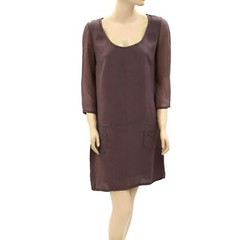 Supertrash Dady Beaded Embellished Mini Tunic Dress Solid Shift M-38 270137