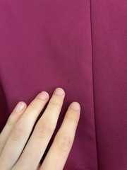 LaRoque Solid Purple A-Line Short Dress V-Neck Puff Sleeve Bow Tie Waist S