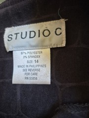 Studio C Croc Embossed Microsuede Brown Sheath Short Sleeve Dress Size 14