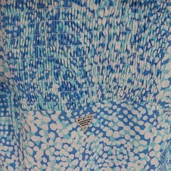 Columbia PFG Halter Dress Medium Blue Aqua Print Smocked Back Beach Sundress