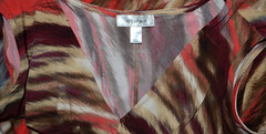 Dressbarn Women Brown ~Camel~Coral Stretch Knit ~Beaded Trim~ Maxi Dress Sz. 18