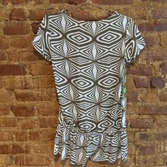 Multicoloured design peacock print mini dress top.
